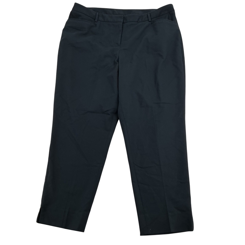 Lane Bryant Tapered Ankle Pants Women 18 Black Cotton Blend Professional Office